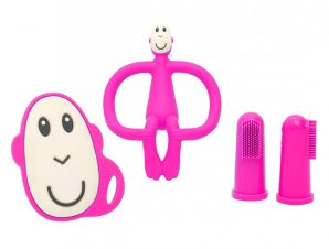 Σετ Περιποίησης Δοντιών Matchstick Monkey Teething Starter Set Pink